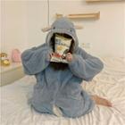 Coral Fleece Dinosaur Hooded Robe