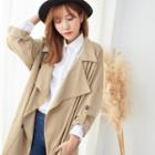 Notch Lapel Trench Jacket Khaki - One Size