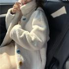 Fleece Turtle-neck Loose-fit Jacket