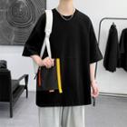 Elbow-sleeve Zip Pocket T-shirt