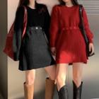 Button-up Mini Sweater Dress