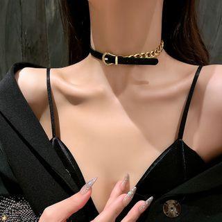 Chain Choker Gold & Black - One Size