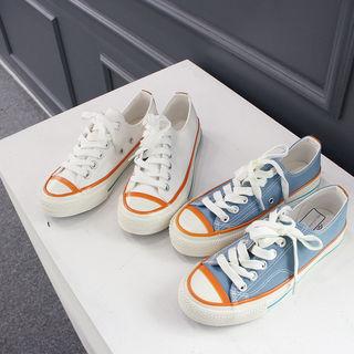 Contrast-trim Stitched Sneakers