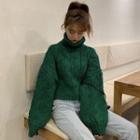 Turtleneck Cable-knit Cropped Sweater