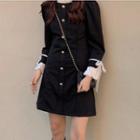 Bell-sleeve Panel Single Breasted Dress