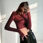 Striped Skinny Crop T-shirt