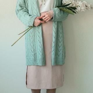 Slashed H-line Midi Skirt