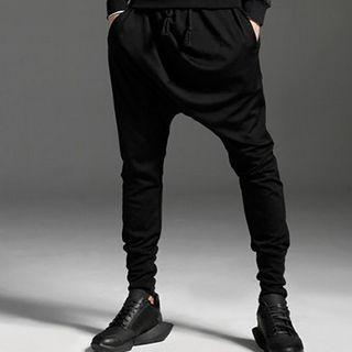 Drawcord Tapered Baggy Pants