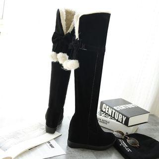 Two-way Bow-accent Tall Boots