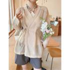 Long-sleeve Loose-fit Light Jacket / Halter Top