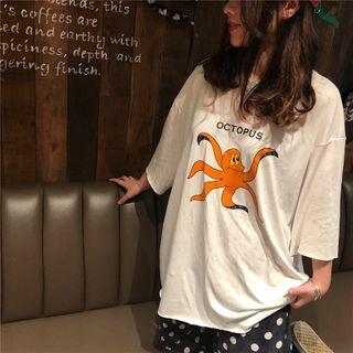 Short-sleeve Octopus Printed T-shirt