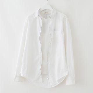 Zip Front Long-sleeve Shirt