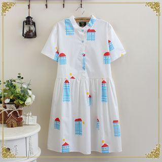 Print Short Sleeve Dress
