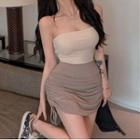 Cropped Camisole Top / Drawstring Mini Pencil Skirt