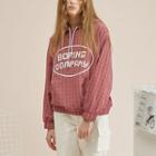 Lettering Check Hoodie