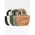 Shirred-handle Canvas Shopper Bag