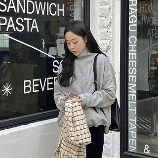 Mock-neck Oversize Top