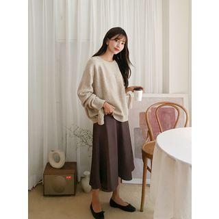 Plain Long Flare Skirt