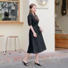 Drawcord-waist Cotton Long Dress