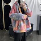 Tie-dyed Button Hooded Jacket