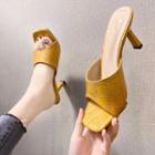 Croc Grain Spool-heel Sandals