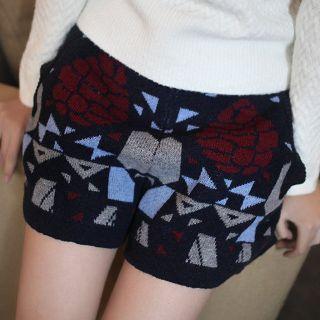 Patterned Knit Shorts