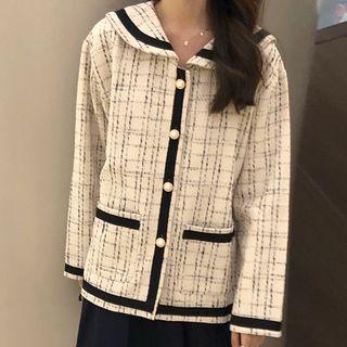 Sailor-collar Tweed Jacket