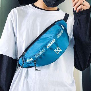 Lettering Zip Sling Bag