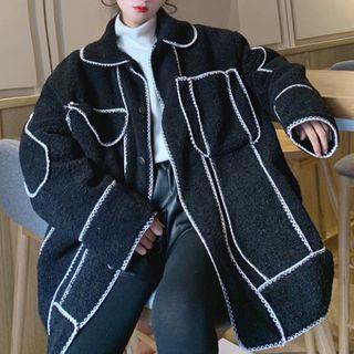 Oversize Faux Buttoned Jacket