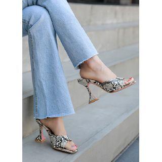 Plain / Python Spool-heel Sandals