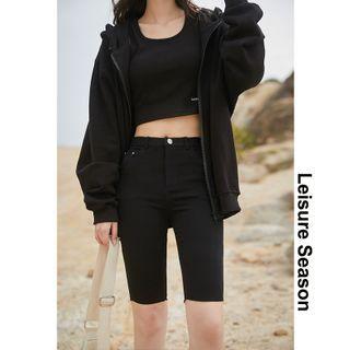 Stretched Skinny Denim Shorts