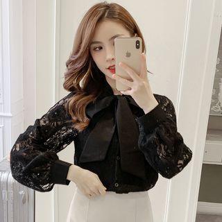 Ribbon Bow Lace Shirt