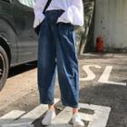 Washed Wide-leg Jeans Blue - One Size