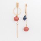 Bead Geometric Asymmetrical Alloy Dangle Earring
