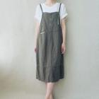 Spaghetti-strap Midi Pinafore Dress