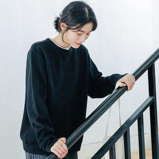 Ribbed Mock Two-piece Sweatshirt