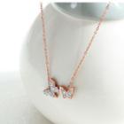 Rhinestone Butterfly Necklace 1533 - One Size