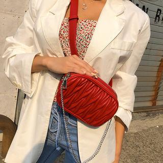 Zip-detail Textured Belt Bag