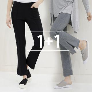 Set Of 2: Boot-cut Sweatpants In 2 Designs