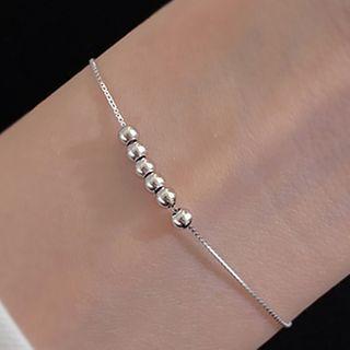 Adjustable Bead Bracelet Silver - One Size
