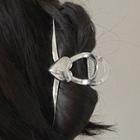 Heart Alloy Hair Clamp 2542a - Silver - One Size