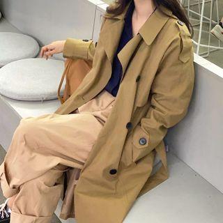 Plain Trench Coat / Long-sleeve Shirt / Wide-leg Pants