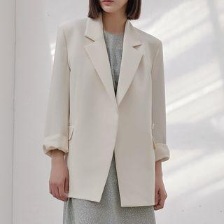 Hidden-button Loose-fit Blazer