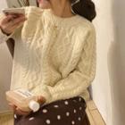 Twist Knit Sweater Off-white - One Size