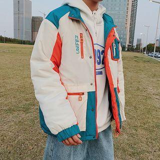 Hooded Colored Panel Jacket