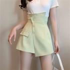 High-waist Irregular Mini Skort