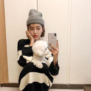 Stripe Boxy-fit Long Knit Dress