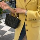 Chain-handle Quilted Handbag With Strap