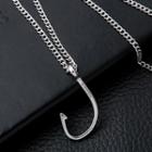 Stainless Steel Fish Hook Pendant Necklace As Shown In Figure - One Size