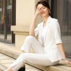 Elbow-sleeve Blazer / Dress Pants / Set